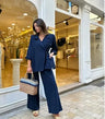 Elegant Lace Up Shirts Pants Sets Women Casual