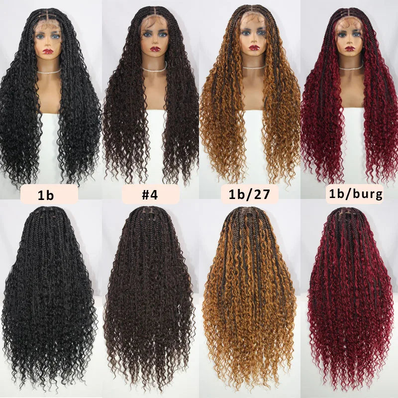 Long Full Lace Front Wigs Boho Cornrow Box