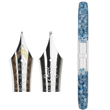 Penbbs Transparent Resin Fountain Pen Double-Nib Ink
