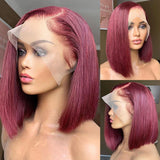 Lace Burgundy Short Bob Wig Human Hair