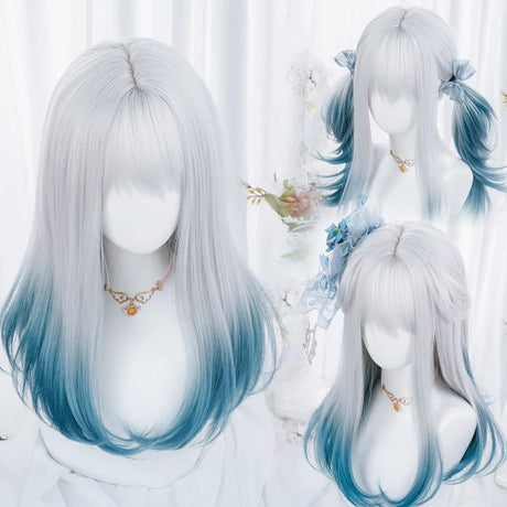 Msiwigs Women Synthetic Lolita Wig Long Straight Ombre