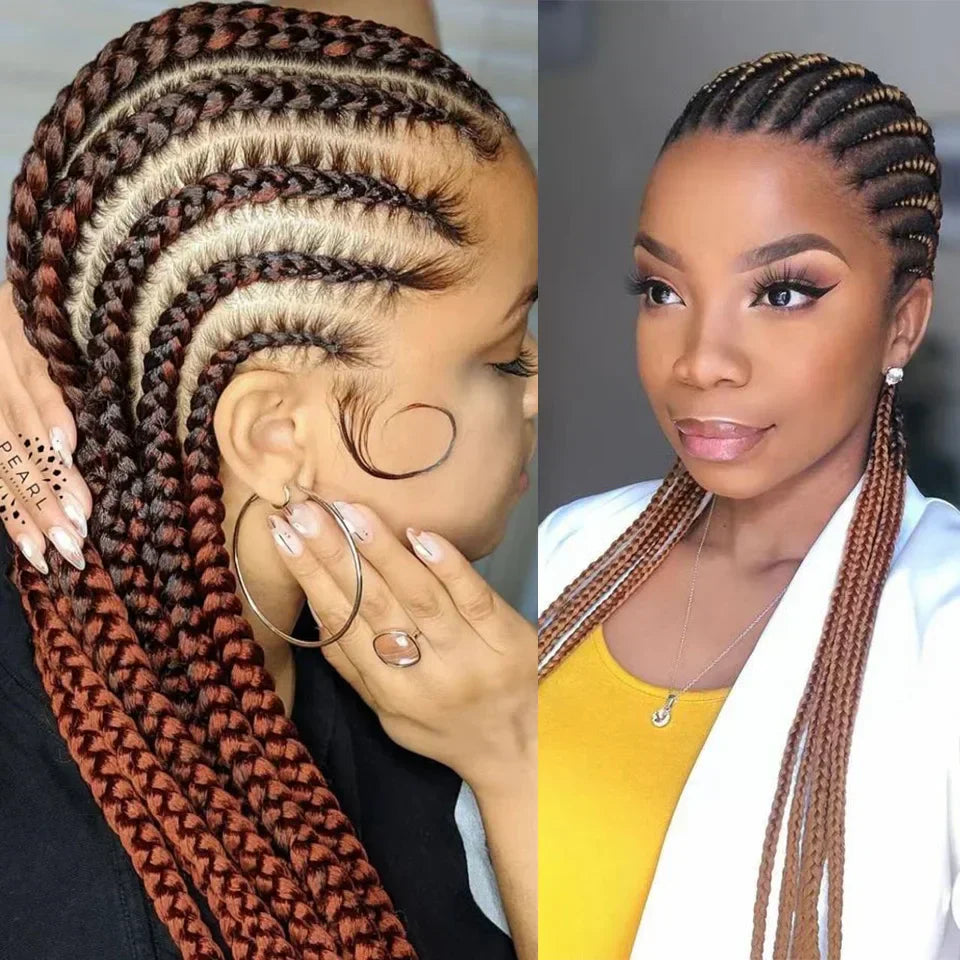 Long Synthetic Braids Full Lace Wig Heat Resistant