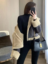 Winter Warm Waterproof Sheepskin Lamb Coat Thick Loose