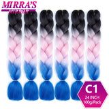 Jumbo Ombre Braids - Black, Brown, Blue, Pink