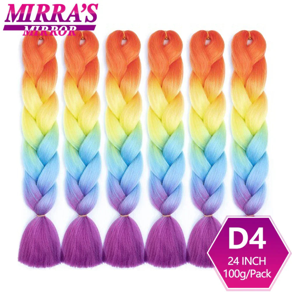 Jumbo Ombre Braids - Black, Brown, Blue, Pink