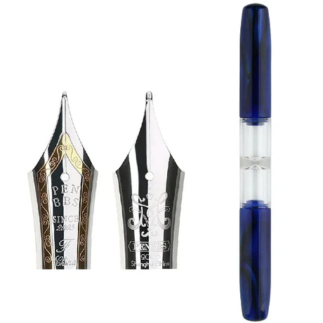 Penbbs Transparent Resin Fountain Pen Double-Nib Ink