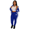 Ladies Tracksuits Piece Set Sports Suit Zipper V