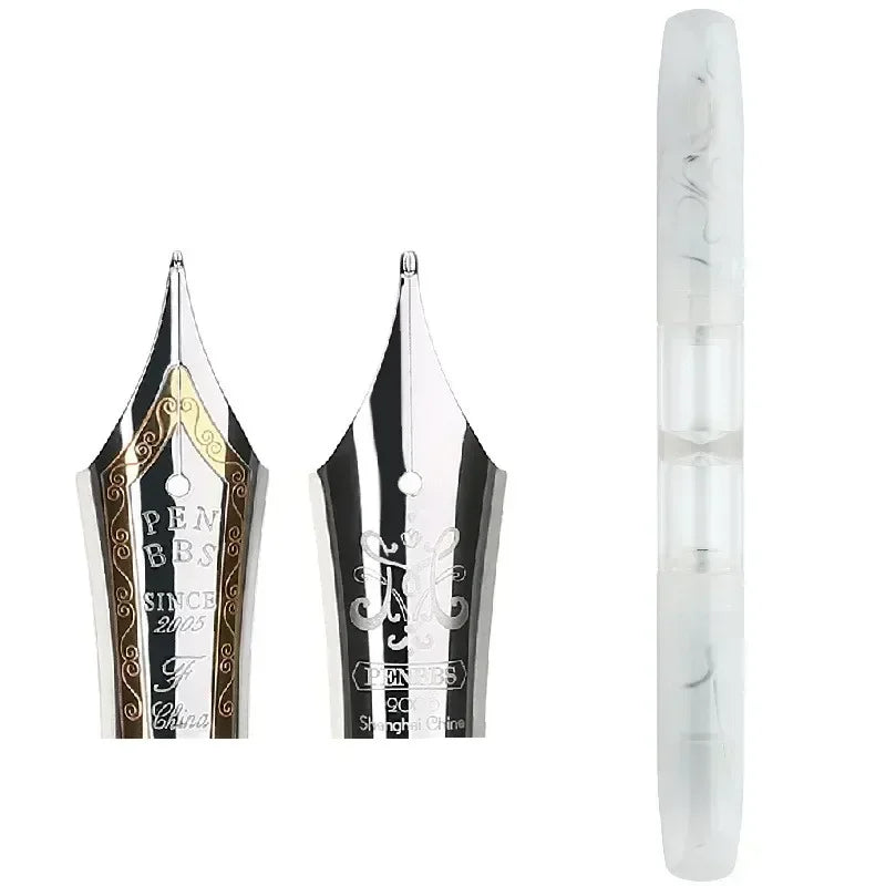 Penbbs Transparent Resin Fountain Pen Double-Nib Ink