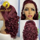 Density J Burgundy Bouncy Curly Human Hair