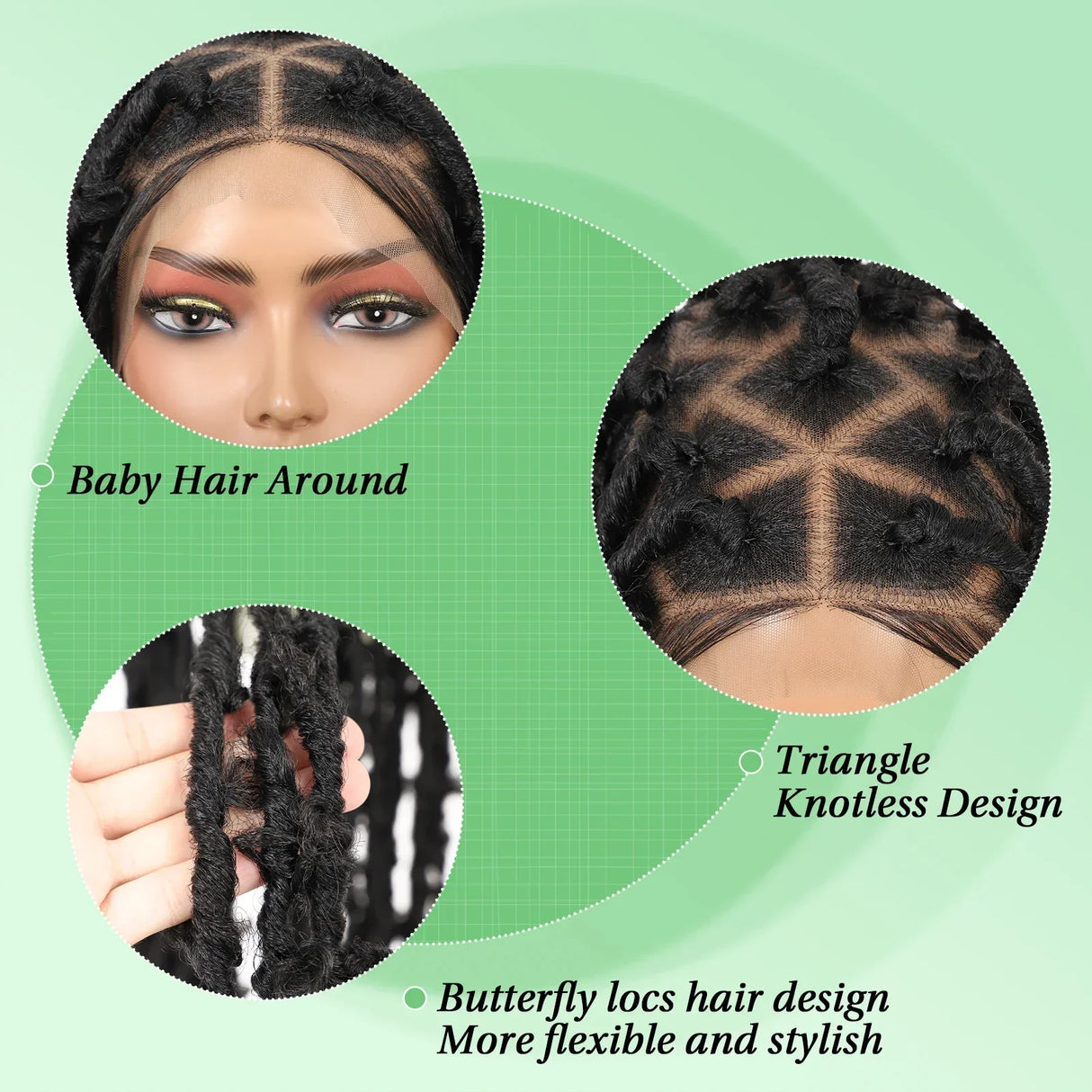 Kaylss Full Double Lace Knotless Locs Braided