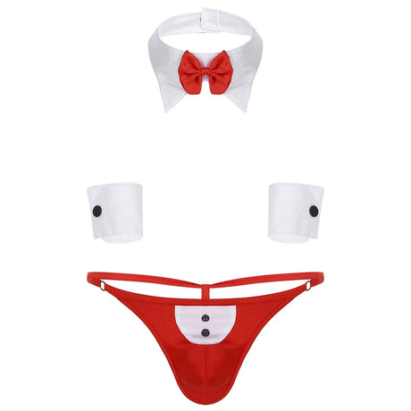 Mens Waiter Tuxedo Lingerie Sexy Cosplay Costume Role