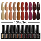Nude Glitter Gel Nail Polish Set Purple Pink
