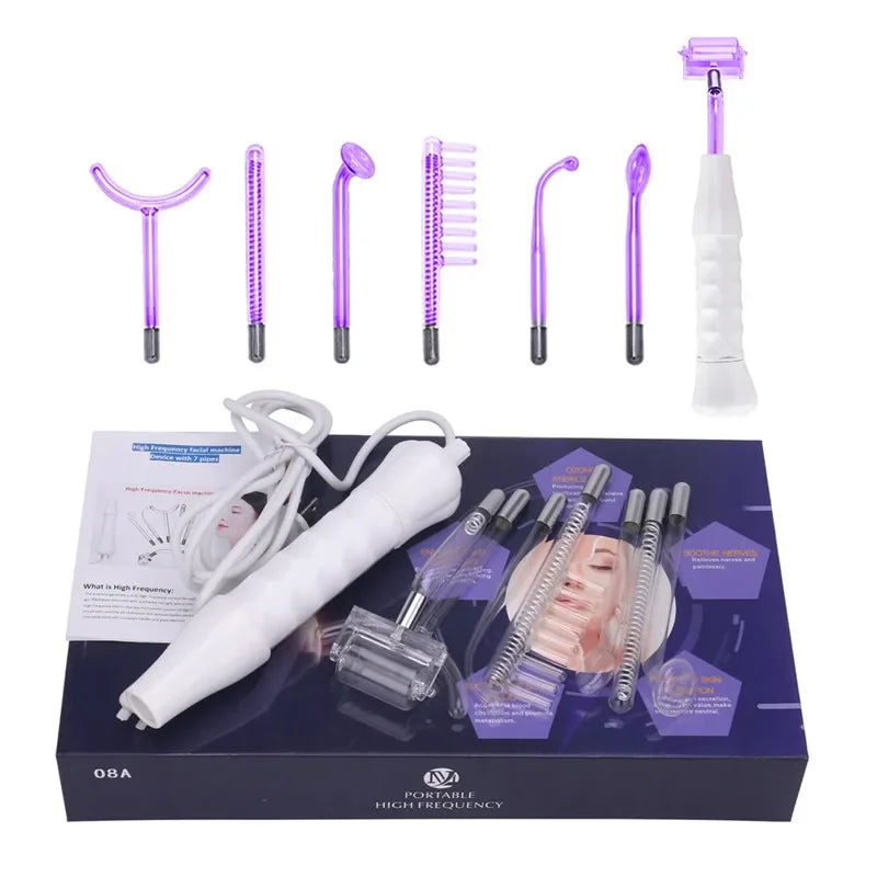 Red Or Violet Ray Electrodes Glass Tube Wand