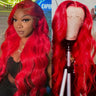 Hd Lace Frontal Human Hair Wigs Red