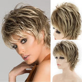 Women'S Fashion Short Synthetic Wigs Pixie Cut Blonde