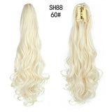Synthetic Long Wavy Claw Clip On Ponytail Drawstring