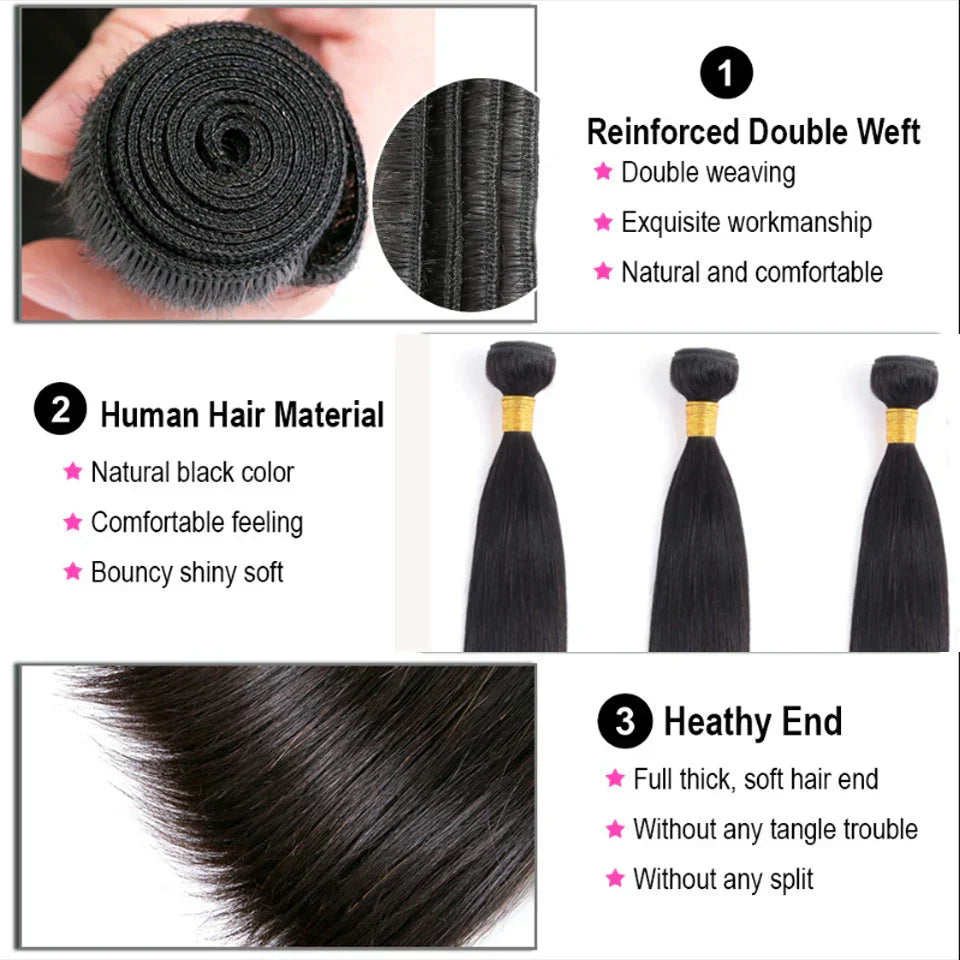 Peruvian Bone Straight Hair Bundles Deal Natural Straight