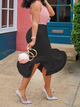 Women Mermaid Skirt High Waist Trumpet Flare Fishtail