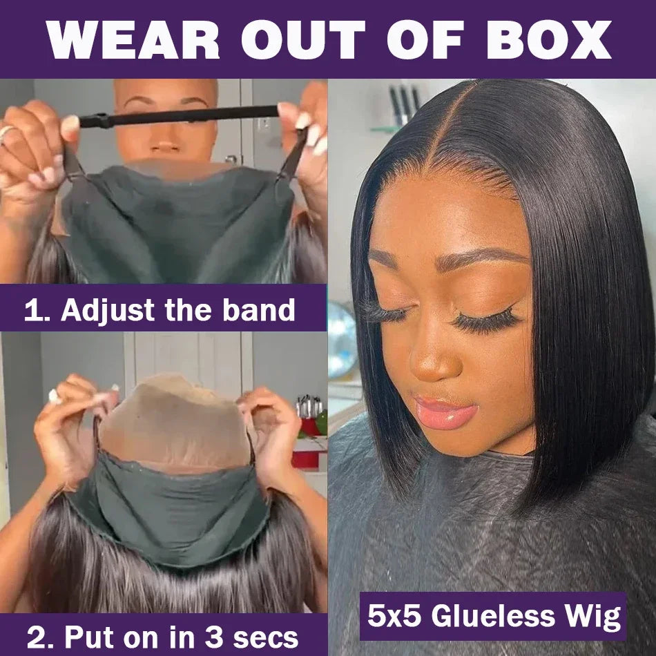 Straight Lace Frontal Bob Wig Pre Plucked