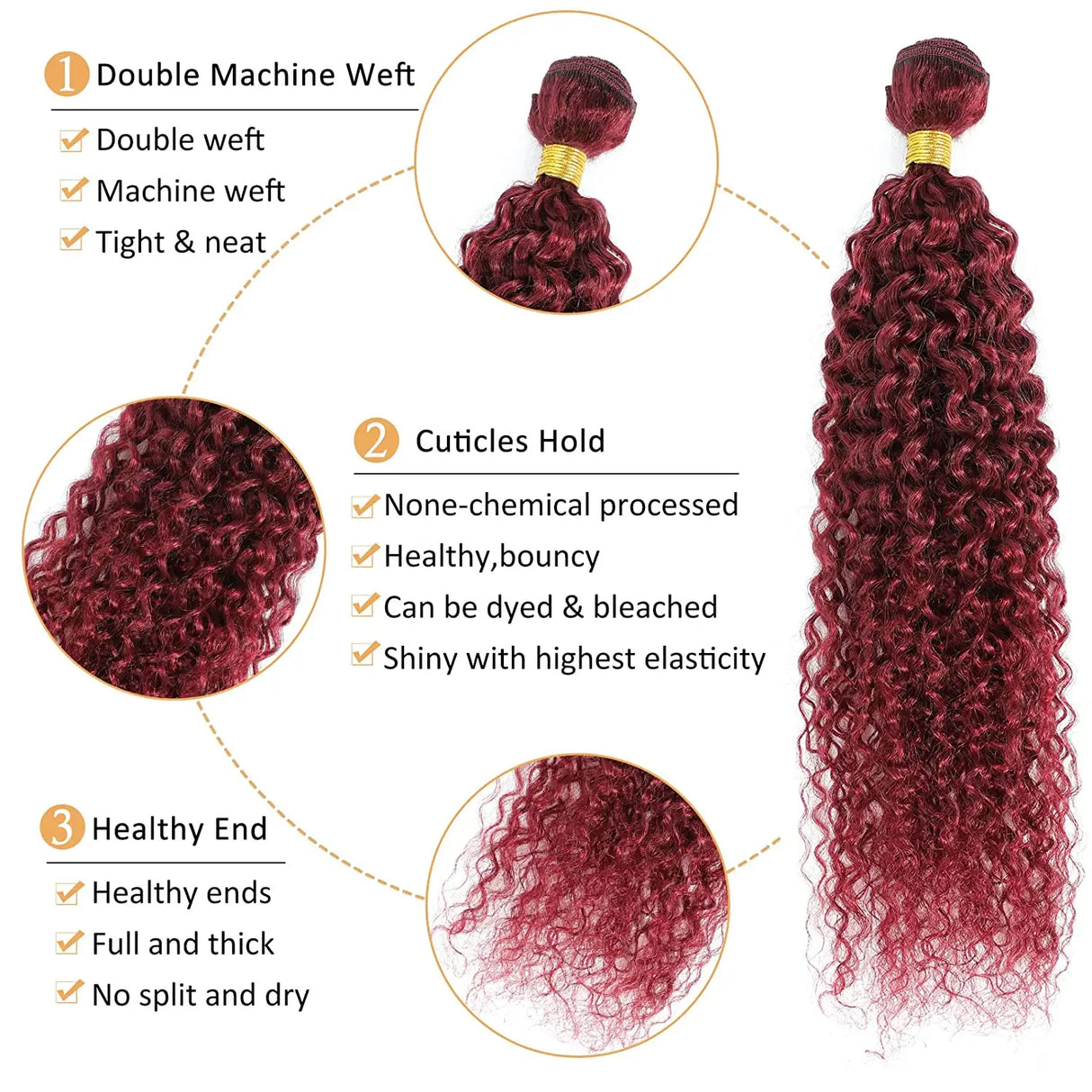 Deep Wave Curly J Burgundy X Lace Front