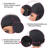 Short Curly Afro Wigs With Bangs For Black