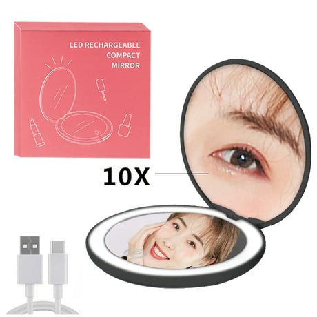 Mini Portable Folding Travel Pocket Makeup Mirror With