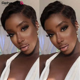 Rebecca Short Bob Wig Pixie Cut Wig Straight