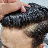 Natural Hairline Super Durable Mens Toupee Brown Blonde