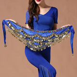 Multi-Colored Belly Dance Belt - Silk Scarf with Crystal Accents