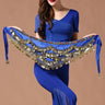 Multi-Colored Belly Dance Belt - Silk Scarf with Crystal Accents