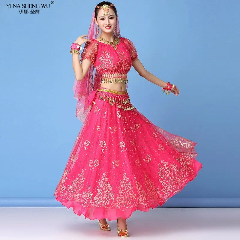 New Bollywood Costume Set Belly Dance Performance Clothes