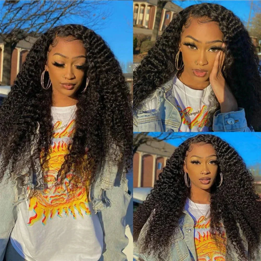 Mxwigs Soft Glueless Black B Color Kinky Curly