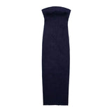 Traf Off Shoulder Denim Dress Woman Blue Corset