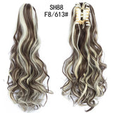 Synthetic Long Wavy Claw Clip On Ponytail Drawstring