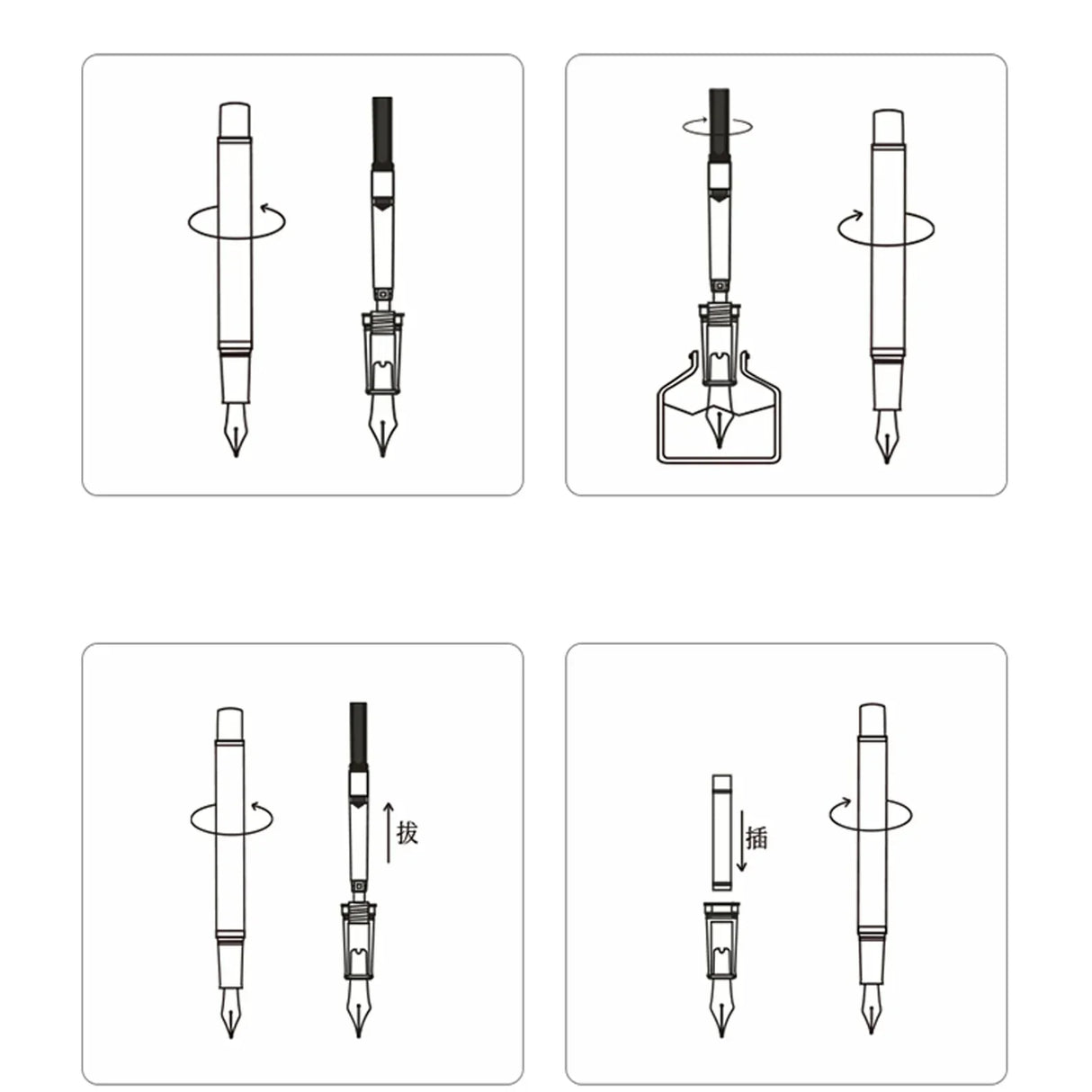 Hongdian Fountain Pen Beautiful Natural Wood Retro