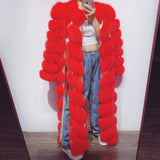 Yoloagain Autumn Luxury Real Fox Fur Coat Long