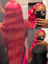 Straight  Blonde Lace Front Wig Human