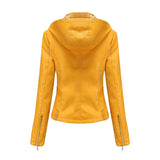 Women'S Moto Biker Zipper Jacket Hooded Faux Fur