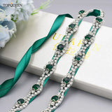 Topqueen Multiple Styles Green Belt With Diamonds Bridal