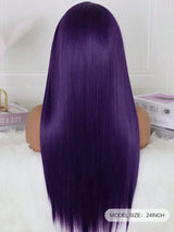 Purple Synthetic Lace Front Wigs Pre Plucked Natural