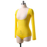 Long Sleeve Bodycon Gauze Top Sheer Pure Mesh