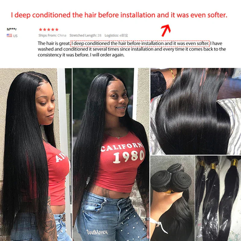 Human Hair Bundles Natural Black Color Brazilian Hair