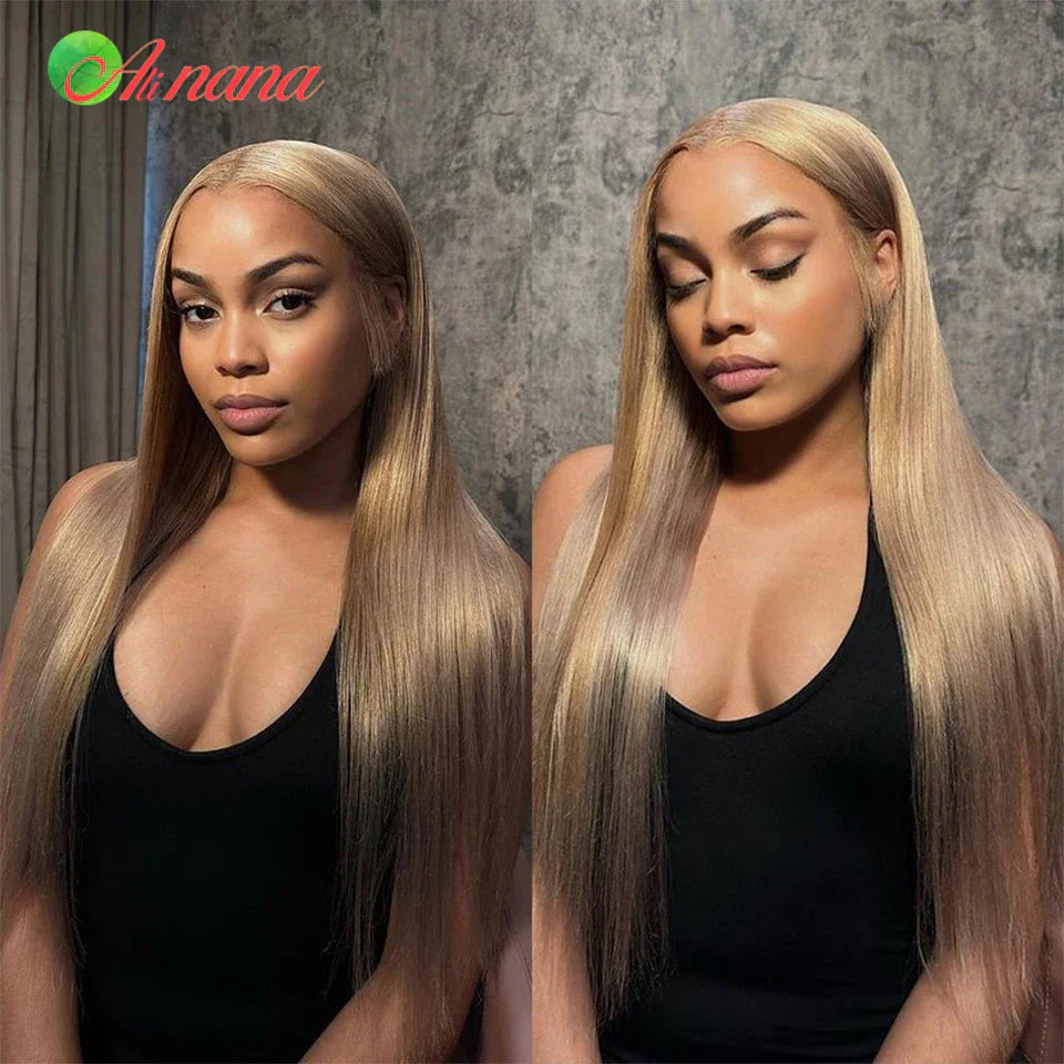 Light Ash Blonde Colored Glueless Wear Go 13X4