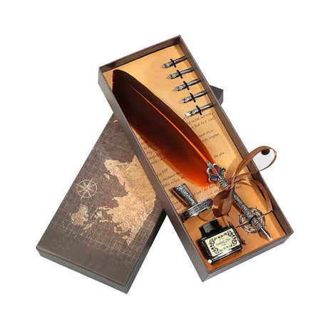 Retro Feather Pen Writing Ink