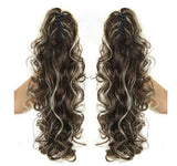 Synthetic Long Wavy Claw Clip On Ponytail Drawstring