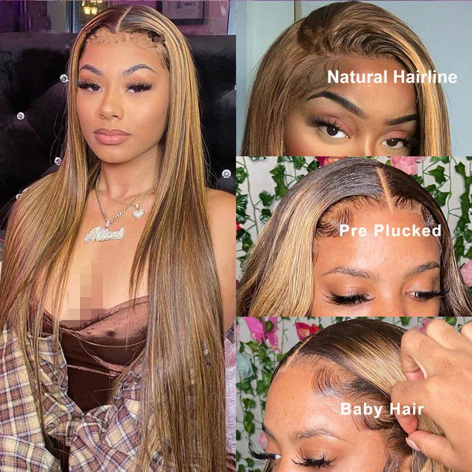 Highlight  Lace Front Wig Highlight Straight