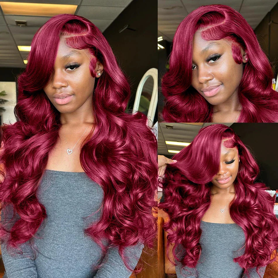 Melodie J Burgundy X Body Wave Lace Frontal