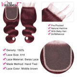 Vallbest J Body Wave Bundles With Closure Brazilian