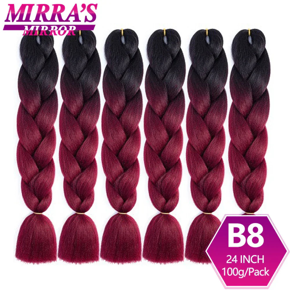 Jumbo Ombre Braids - Black, Brown, Blue, Pink