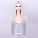 Peach Long Straight Red Pink Natural Hairline Wig